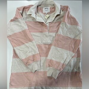 Aerie Pink and Cream Striped Top